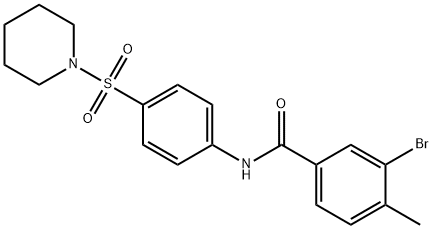 3-bromo-4-methyl-N-[4-(1-piperidinylsulfonyl)phenyl]benzamide,443636-43-9,结构式