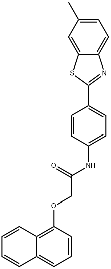 N-[4-(6-methyl-1,3-benzothiazol-2-yl)phenyl]-2-(1-naphthyloxy)acetamide 结构式