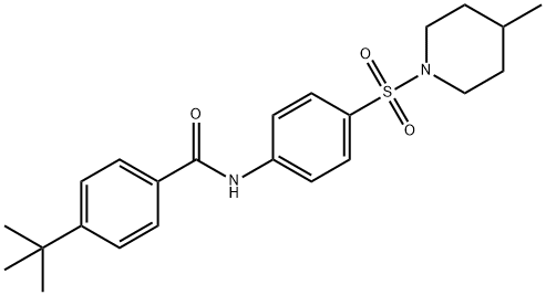 4-(tert-butyl)-N-{4-[(4-methyl-1-piperidinyl)sulfonyl]phenyl}benzamide Struktur