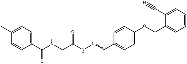 N-[2-(2-{4-[(2-cyanobenzyl)oxy]benzylidene}hydrazino)-2-oxoethyl]-4-methylbenzamide,444178-62-5,结构式