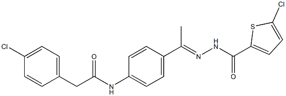 2-(4-chlorophenyl)-N-(4-{N-[(5-chloro-2-thienyl)carbonyl]ethanehydrazonoyl}phenyl)acetamide,445008-61-7,结构式