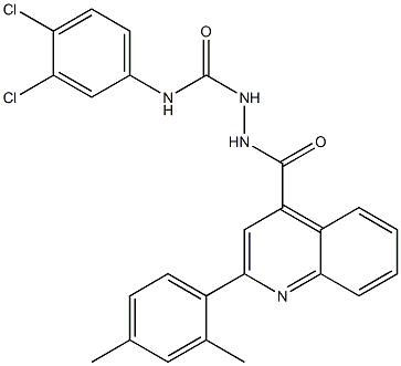 N-(3,4-dichlorophenyl)-2-{[2-(2,4-dimethylphenyl)-4-quinolinyl]carbonyl}hydrazinecarboxamide 结构式