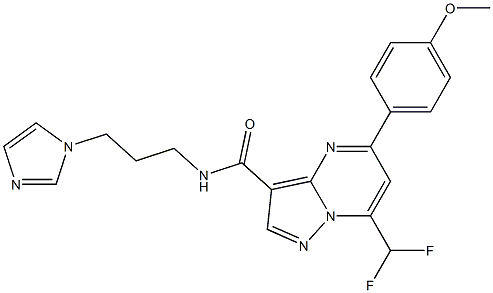 7-(difluoromethyl)-N-[3-(1H-imidazol-1-yl)propyl]-5-(4-methoxyphenyl)pyrazolo[1,5-a]pyrimidine-3-carboxamide,445229-82-3,结构式