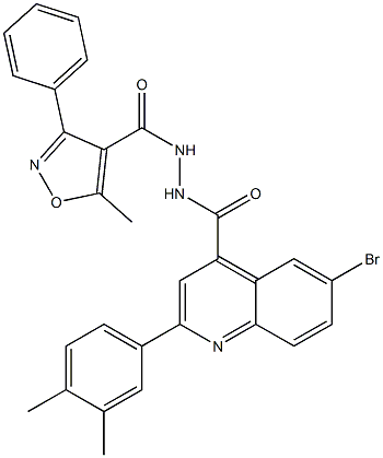 N'-{[6-bromo-2-(3,4-dimethylphenyl)-4-quinolinyl]carbonyl}-5-methyl-3-phenyl-4-isoxazolecarbohydrazide|