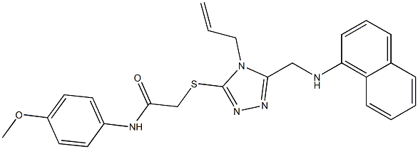 2-({4-allyl-5-[(1-naphthylamino)methyl]-4H-1,2,4-triazol-3-yl}sulfanyl)-N-(4-methoxyphenyl)acetamide Structure