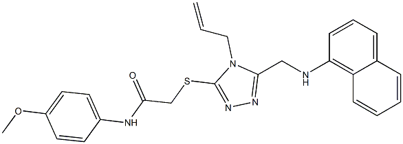 2-({4-allyl-5-[(1-naphthylamino)methyl]-4H-1,2,4-triazol-3-yl}sulfanyl)-N-(4-methoxyphenyl)acetamide 结构式