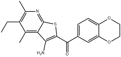 (3-amino-5-ethyl-4,6-dimethylthieno[2,3-b]pyridin-2-yl)(2,3-dihydro-1,4-benzodioxin-6-yl)methanone 结构式