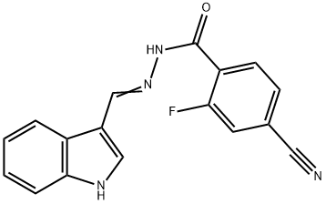 4-cyano-2-fluoro-N'-(1H-indol-3-ylmethylene)benzohydrazide Structure