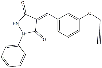 1-phenyl-4-[3-(2-propynyloxy)benzylidene]-3,5-pyrazolidinedione,445411-57-4,结构式