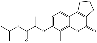 isopropyl 2-[(6-methyl-4-oxo-1,2,3,4-tetrahydrocyclopenta[c]chromen-7-yl)oxy]propanoate Structure