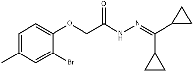 2-(2-bromo-4-methylphenoxy)-N'-(dicyclopropylmethylene)acetohydrazide 化学構造式