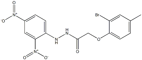 2-(2-bromo-4-methylphenoxy)-N'-(2,4-dinitrophenyl)acetohydrazide Structure