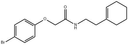 2-(4-bromophenoxy)-N-[2-(1-cyclohexen-1-yl)ethyl]acetamide 化学構造式