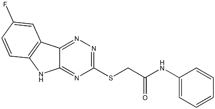 2-[(8-fluoro-5H-[1,2,4]triazino[5,6-b]indol-3-yl)sulfanyl]-N-phenylacetamide,482639-09-8,结构式