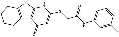 N-(3-methylphenyl)-2-[(4-oxo-3,4,5,6,7,8-hexahydro[1]benzothieno[2,3-d]pyrimidin-2-yl)sulfanyl]acetamide Struktur