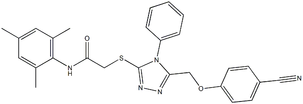 2-({5-[(4-cyanophenoxy)methyl]-4-phenyl-4H-1,2,4-triazol-3-yl}sulfanyl)-N-mesitylacetamide Structure
