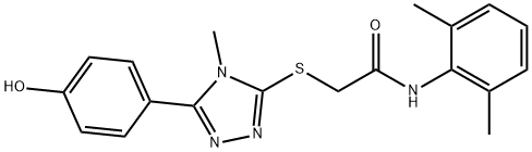 N-(2,6-dimethylphenyl)-2-{[5-(4-hydroxyphenyl)-4-methyl-4H-1,2,4-triazol-3-yl]sulfanyl}acetamide Struktur
