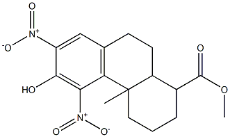 6-hydroxy-5,7-bisnitro-1,4a-dimethyl-1,2,3,4,4a,9,10,10a-octahydro-1-phenanthrenecarboxylic acid 化学構造式