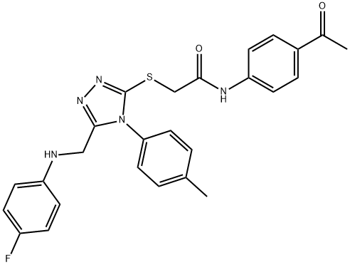 N-(4-acetylphenyl)-2-{[5-[(4-fluoroanilino)methyl]-4-(4-methylphenyl)-4H-1,2,4-triazol-3-yl]sulfanyl}acetamide|
