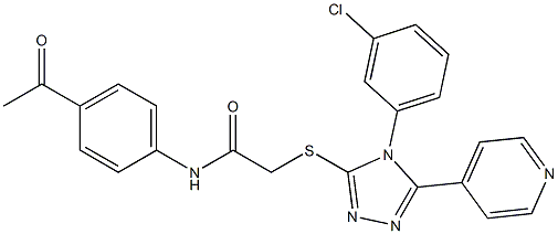 N-(4-acetylphenyl)-2-{[4-(3-chlorophenyl)-5-(4-pyridinyl)-4H-1,2,4-triazol-3-yl]sulfanyl}acetamide Struktur