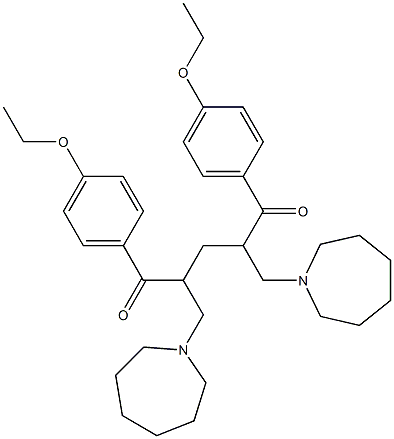 2,4-bis(1-azepanylmethyl)-1,5-bis(4-ethoxyphenyl)-1,5-pentanedione 化学構造式