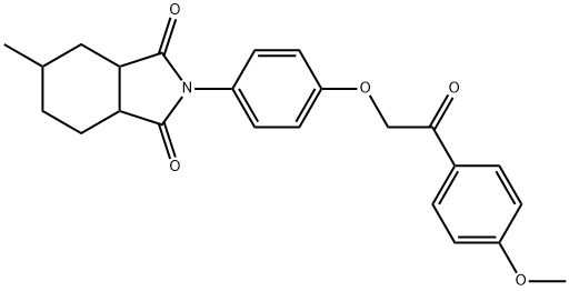 2-{4-[2-(4-methoxyphenyl)-2-oxoethoxy]phenyl}-5-methylhexahydro-1H-isoindole-1,3(2H)-dione,489400-70-6,结构式