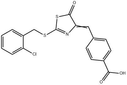 4-[(2-[(2-chlorobenzyl)sulfanyl]-5-oxo-1,3-thiazol-4(5H)-ylidene)methyl]benzoic acid 结构式