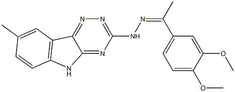 1-(3,4-dimethoxyphenyl)ethanone (8-methyl-5H-[1,2,4]triazino[5,6-b]indol-3-yl)hydrazone,491597-99-0,结构式