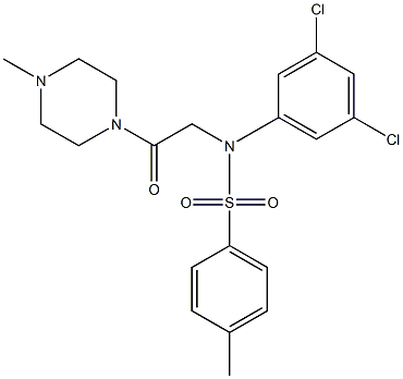 N-(3,5-dichlorophenyl)-4-methyl-N-[2-(4-methylpiperazin-1-yl)-2-oxoethyl]benzenesulfonamide Struktur