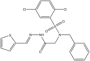 N-benzyl-2,5-dichloro-N-{2-oxo-2-[2-(2-thienylmethylene)hydrazino]ethyl}benzenesulfonamide Struktur