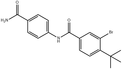 N-[4-(aminocarbonyl)phenyl]-3-bromo-4-(tert-butyl)benzamide Struktur