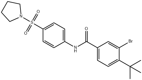 3-bromo-4-(tert-butyl)-N-[4-(1-pyrrolidinylsulfonyl)phenyl]benzamide,501107-59-1,结构式