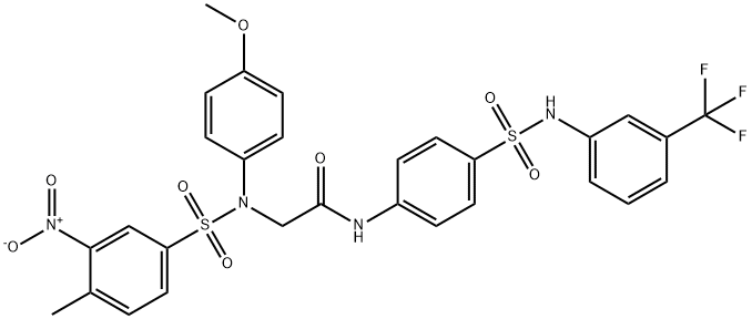 2-[({3-nitro-4-methylphenyl}sulfonyl)-4-methoxyanilino]-N-(4-{[3-(trifluoromethyl)anilino]sulfonyl}phenyl)acetamide Structure