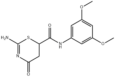 2-amino-N-(3,5-dimethoxyphenyl)-4-oxo-5,6-dihydro-4H-1,3-thiazine-6-carboxamide Structure