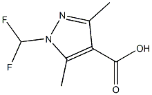 1-(difluoromethyl)-3,5-dimethyl-1H-pyrazole-4-carboxylic acid 化学構造式