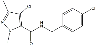 4-chloro-N-(4-chlorobenzyl)-1,3-dimethyl-1H-pyrazole-5-carboxamide,514801-47-9,结构式