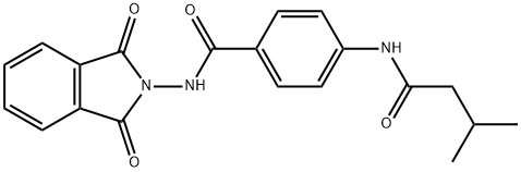 N-(1,3-dioxo-1,3-dihydro-2H-isoindol-2-yl)-4-[(3-methylbutanoyl)amino]benzamide Struktur