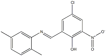 4-chloro-2-{[(2,5-dimethylphenyl)imino]methyl}-6-nitrophenol,5188-69-2,结构式