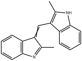 1H-Indole, 2-methyl-3-[(2-methyl-3H-indol-3-ylidene)methyl]- Struktur