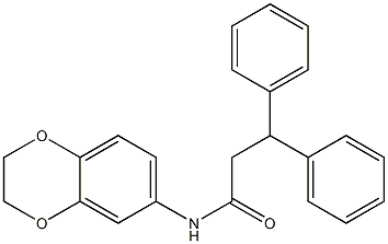 N-(2,3-dihydro-1,4-benzodioxin-6-yl)-3,3-diphenylpropanamide Struktur