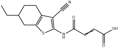 4-[(3-cyano-6-ethyl-4,5,6,7-tetrahydro-1-benzothien-2-yl)amino]-4-oxo-2-butenoic acid Struktur