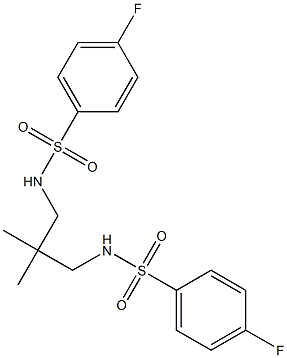 4-fluoro-N-(3-{[(4-fluorophenyl)sulfonyl]amino}-2,2-dimethylpropyl)benzenesulfonamide Struktur