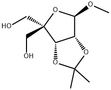 4-C-Hydroxymethyl-2,3-O-isopropylidene-1-O-methyl-beta-D-ribofuranose Structure