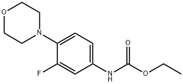 Carbamic acid, [3-fluoro-4-(4-morpholinyl)phenyl]-, ethyl ester 化学構造式