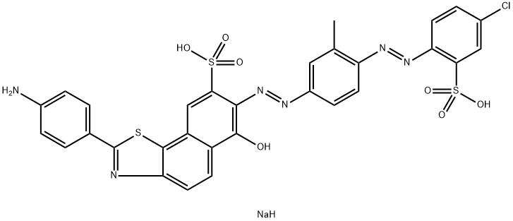 Naphtho[2,1-d]thiazole-8-sulfonic acid, 2-(4-aminophenyl)-7-[[4-[(4-chloro-2-sulfophenyl)azo]-3-methylphenyl]azo]-6-hydroxy-, disodium salt,5852-30-2,结构式