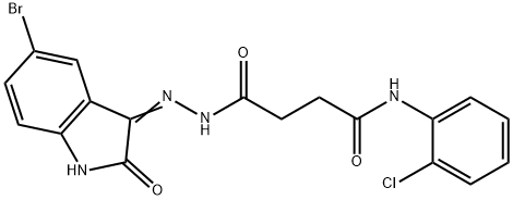 4-[2-(5-bromo-2-oxo-1,2-dihydro-3H-indol-3-ylidene)hydrazino]-N-(2-chlorophenyl)-4-oxobutanamide,587842-73-7,结构式