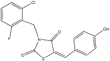 591728-72-2 3-(2-chloro-6-fluorobenzyl)-5-(4-hydroxybenzylidene)-1,3-thiazolidine-2,4-dione