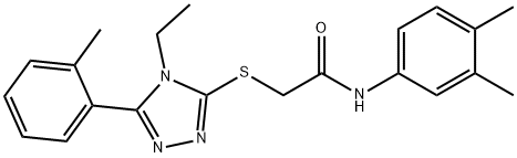 N-(3,4-dimethylphenyl)-2-{[4-ethyl-5-(2-methylphenyl)-4H-1,2,4-triazol-3-yl]sulfanyl}acetamide Structure