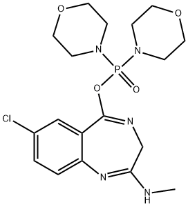 7-chloro-5-dimorpholin-4-ylphosphoryloxy-N-methyl-3H-1,4-benzodiazepin-2-amine 结构式