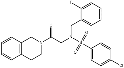 4-chloro-N-[2-(3,4-dihydroisoquinolin-2(1H)-yl)-2-oxoethyl]-N-(2-fluorobenzyl)benzenesulfonamide Structure